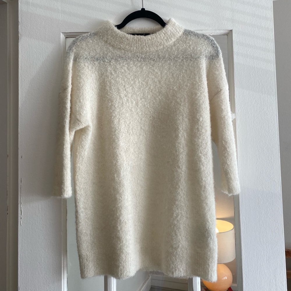 Rachel Comey Ivory Mock Neck Short Sleeve Sweater